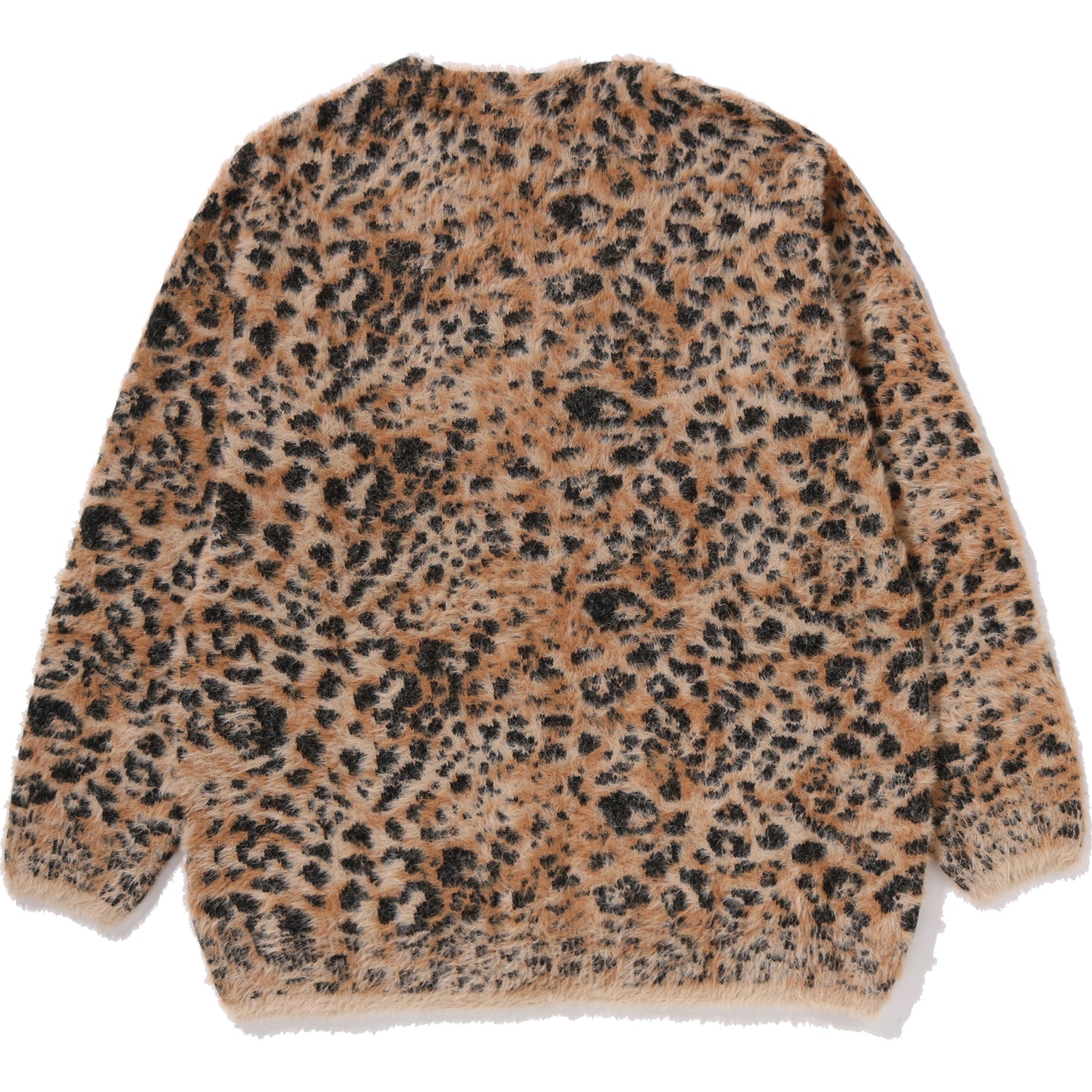 Alternative view of WILD LEOPARD PATTERN SHAGGY KNIT CARDIGAN LADIES