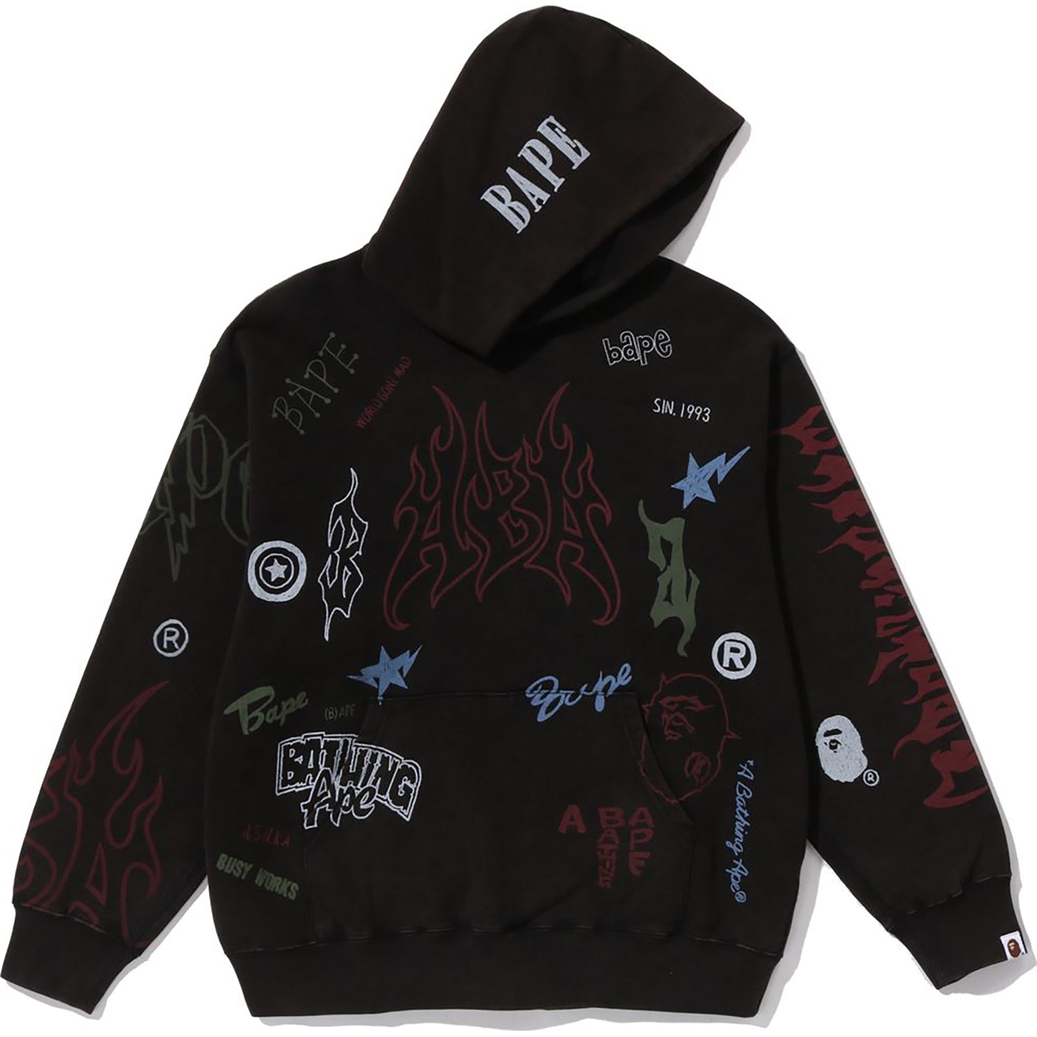 Alternative view of ALLOVER PRINT RELAXED FIT PULLOVER HOODIE MENS